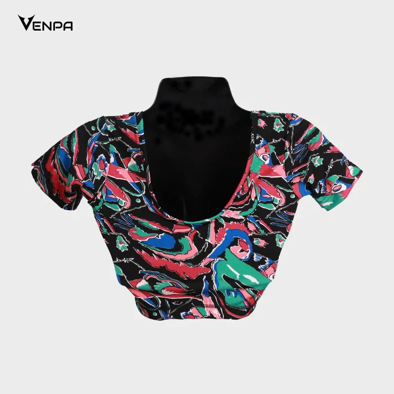 Venpa Kitted Blouse Black Printed Back