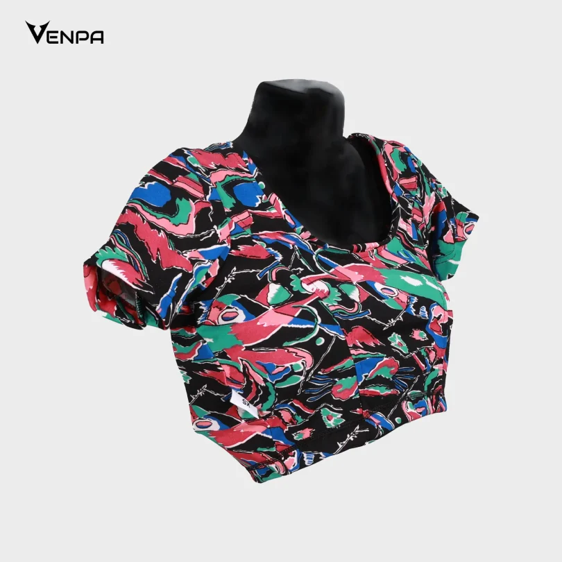 Venpa Kitted Blouse Black Printed Side