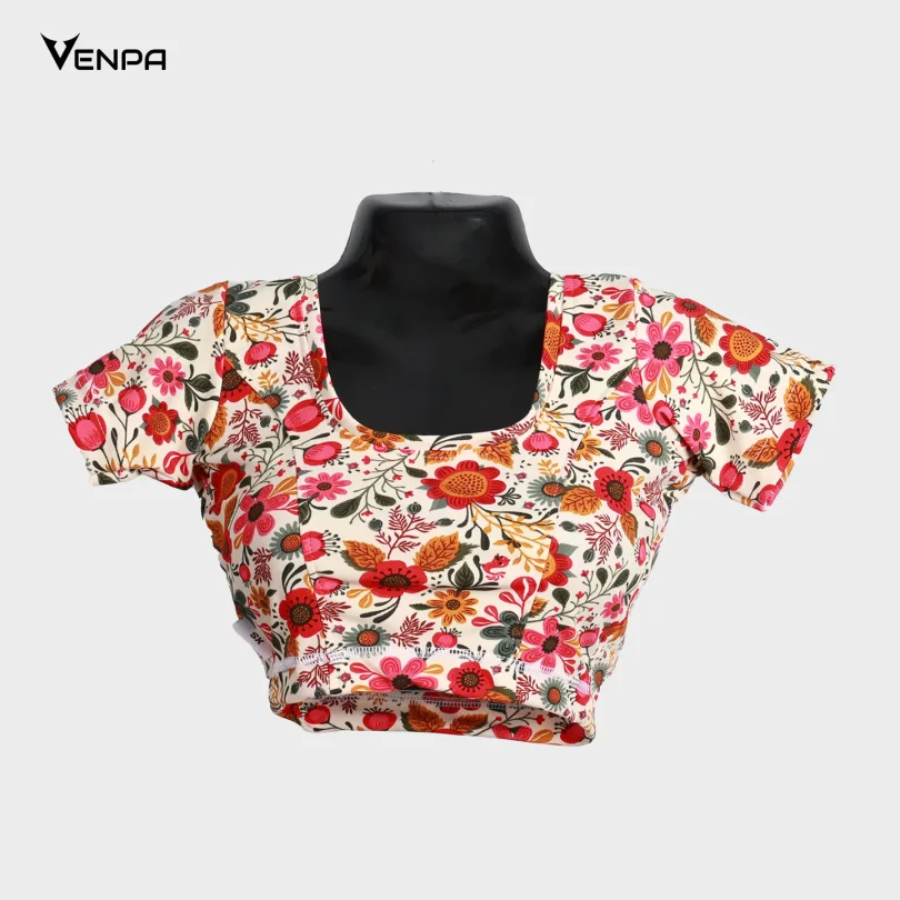 Venpa-Kitted-Blouse-Floral-Printed-Front