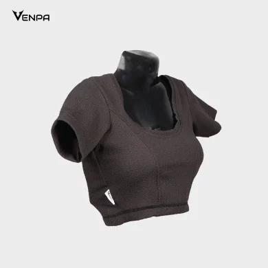 Venpa-Kitted-Blouse-Grey-Plain-Side