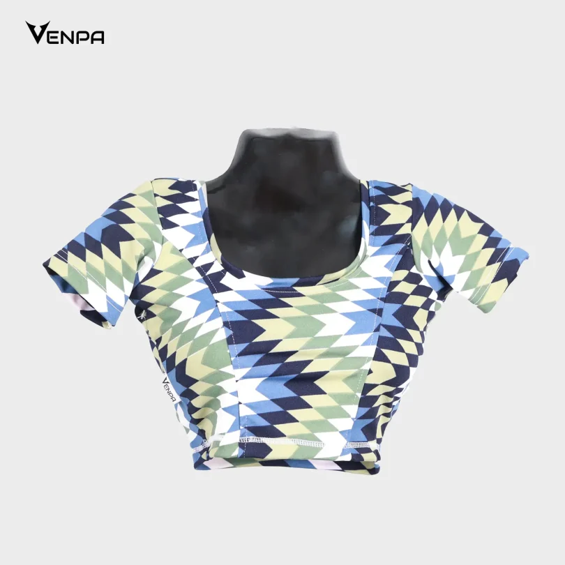 Venpa-Kitted-Blouse-Ikkat-Printed-Front