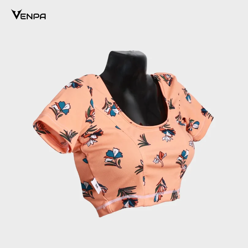 Venpa-Kitted-Blouse-Orange-Printed-Side