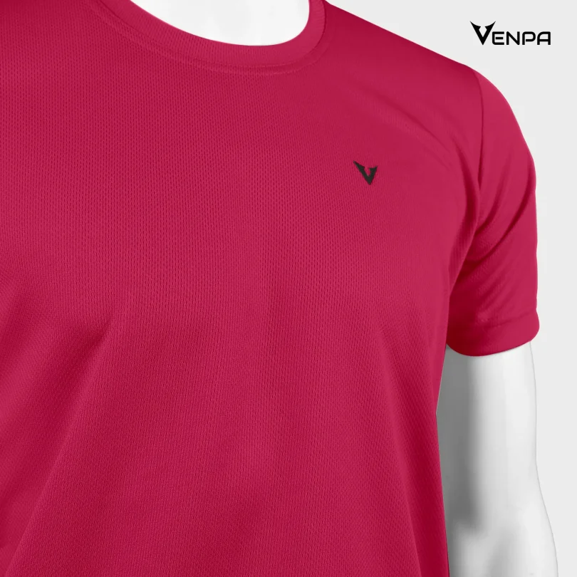 Venpa Mens T-Shirt Dark Pink