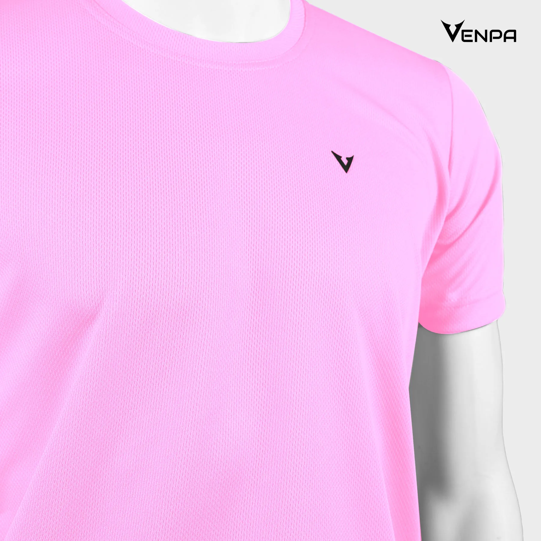 Venpa Mens T-Shirt Baby Pink